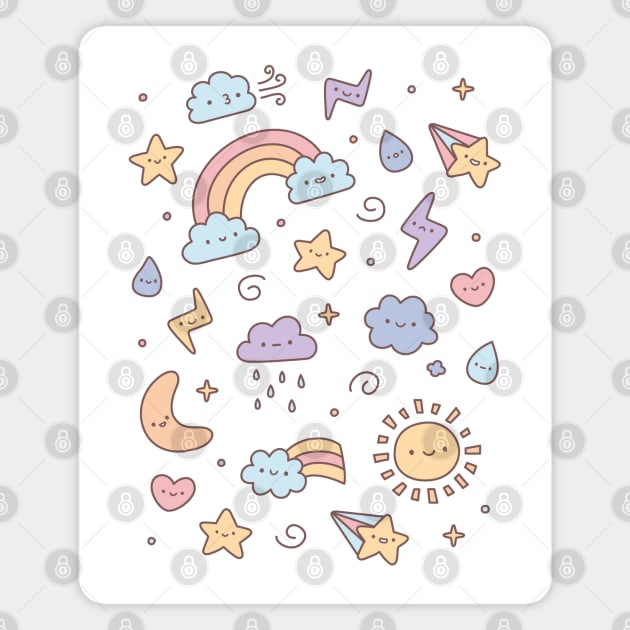 Cute Pastel Weather Doodles Magnet by rustydoodle